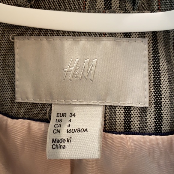 Fitted H&M jacket in grey plaid - Picture 4 of 5
